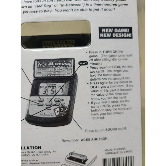 NEW Radica Electronic Handheld Acey Deucey Poker 2860 CS6BA Toy Game Deuce - Picture 5 of 5